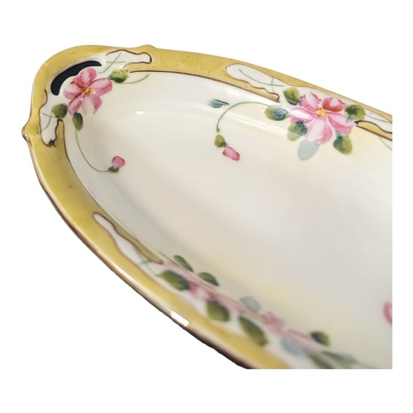 Antique NIPPON Noritake porcelain oblong relish  serving dish with raised relief - Picture 7 of 11